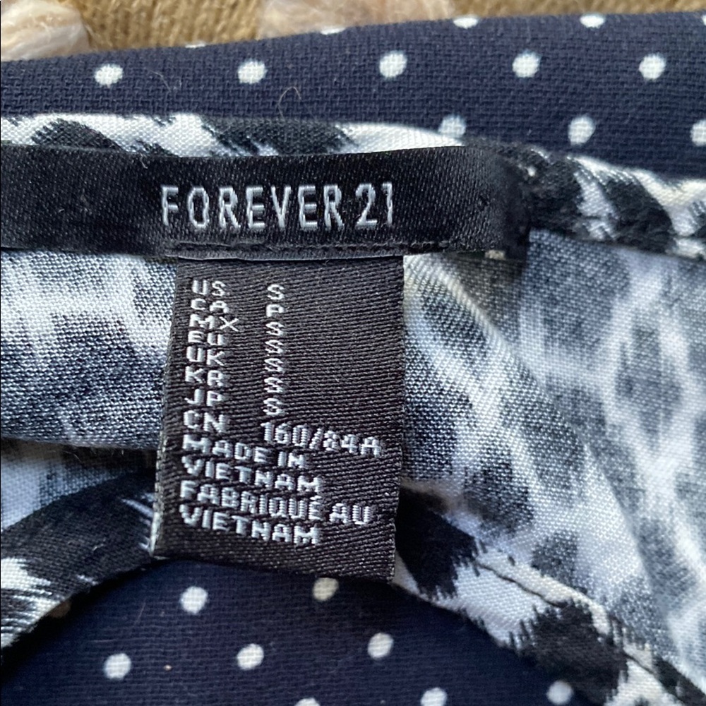 Forever 21 Navy and White Polka Dot Top